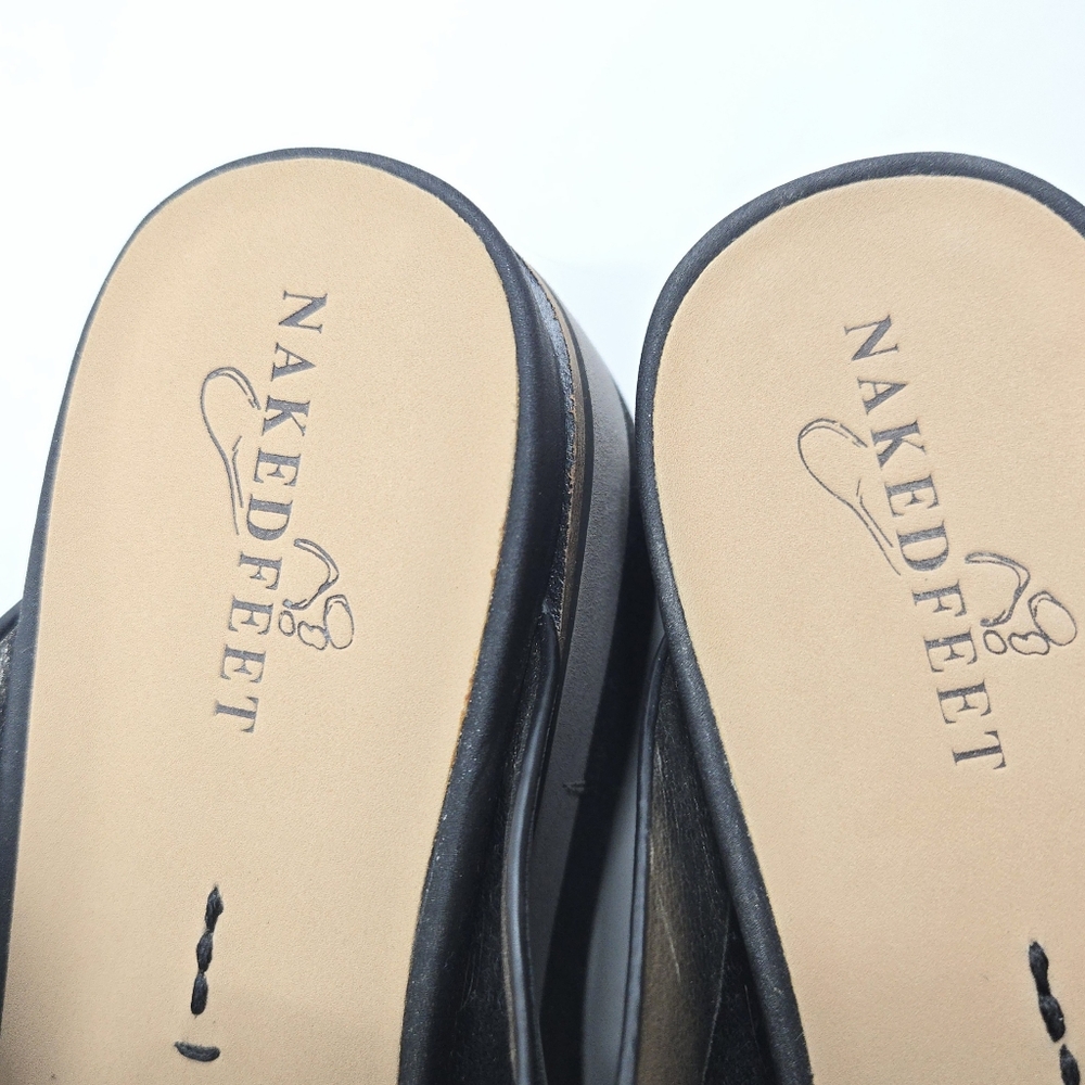 Naked Feet Sandals Flow Platform Black Leather - Picture 7 of 13